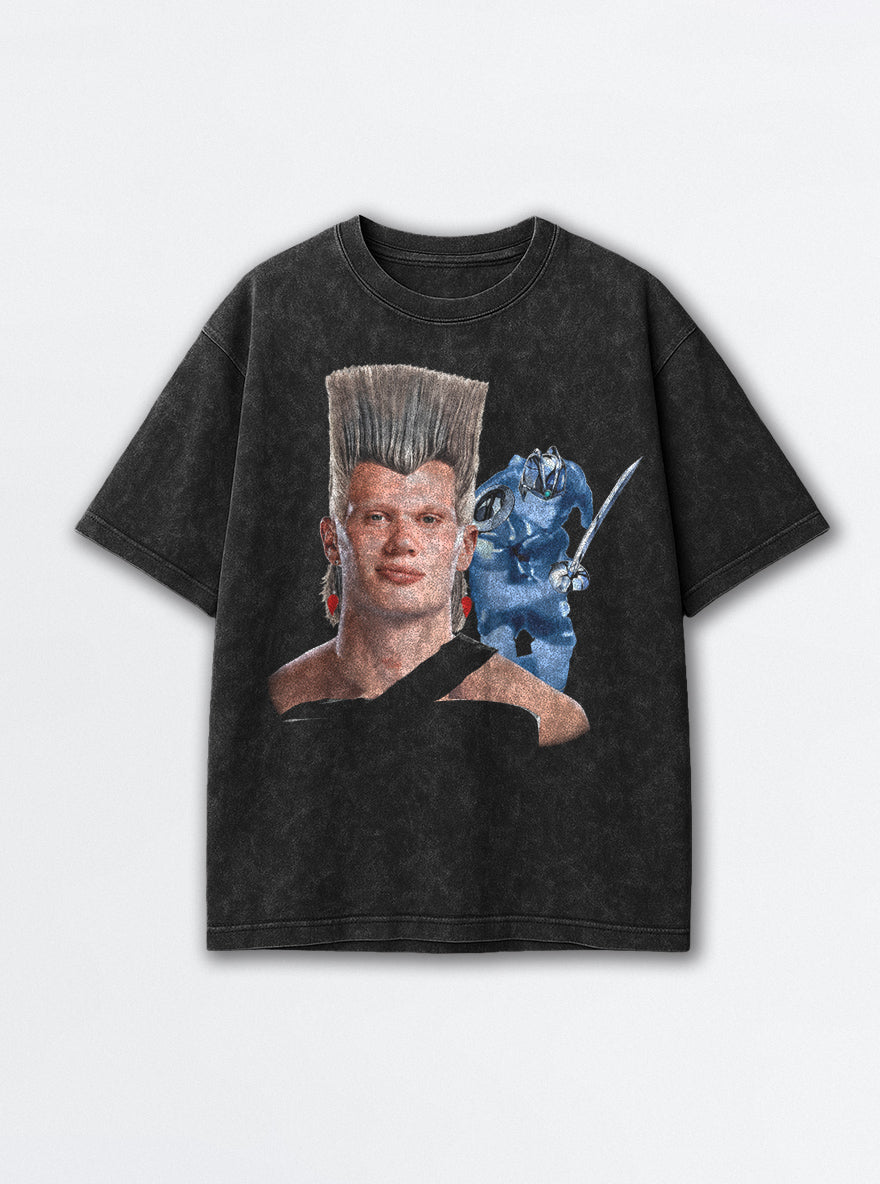 Erling Polnareff – Black Acid Wash Tee – mockup | Meme Tees