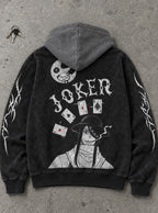 Crescent Cards – Black & Grey Hoodie – flat-lay | Fire Force