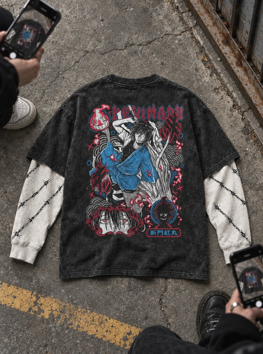 Crimson Lord – Double Sleeves – flat-lay | Fire Force
