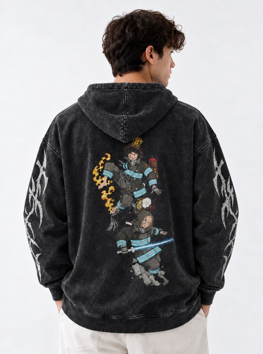 Flame Runner – Hoodie – model shot | Fire Force