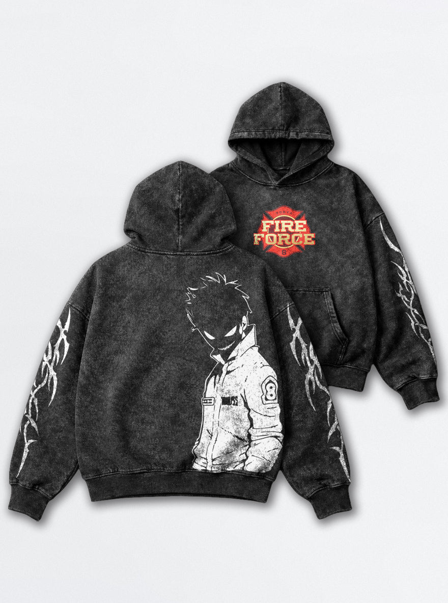 Grinning Shadow – Hoodie – mockup | Fire Force