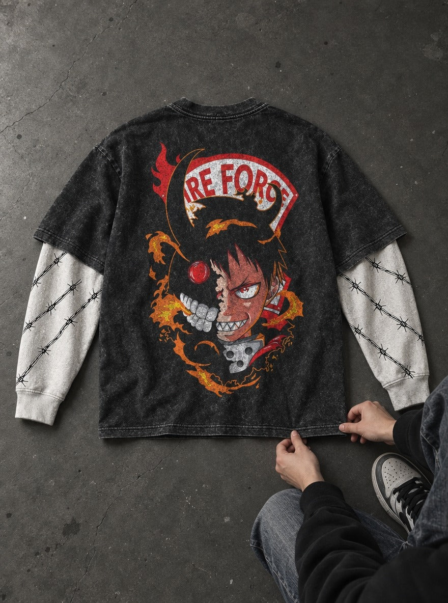 Infernal Split – Double Sleeves – flat-lay | Fire Force