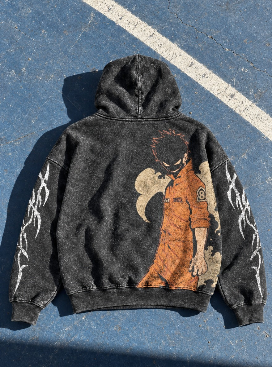 Shadow Smile – Hoodie – flat-lay | Fire Force