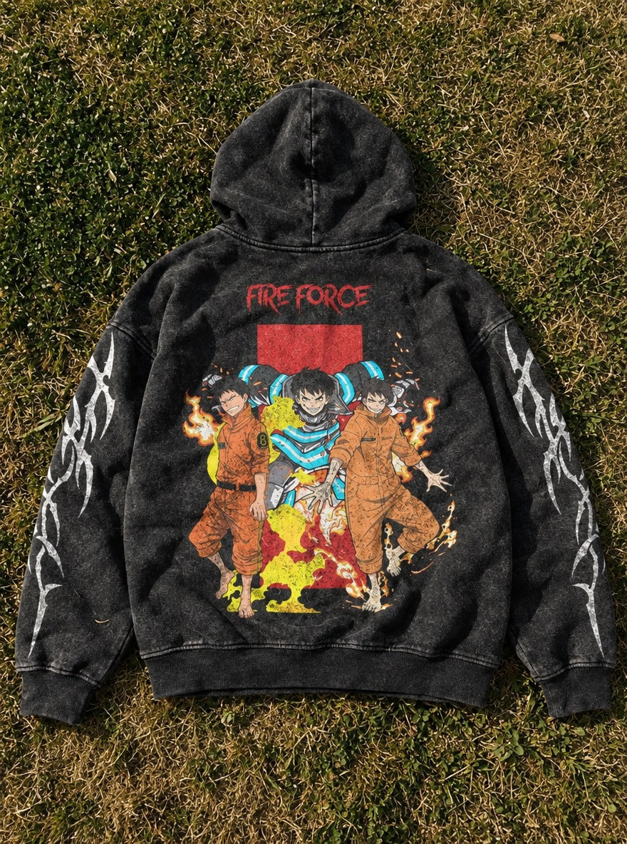 Trio Blaze – Hoodie – flat-lay | Fire Force