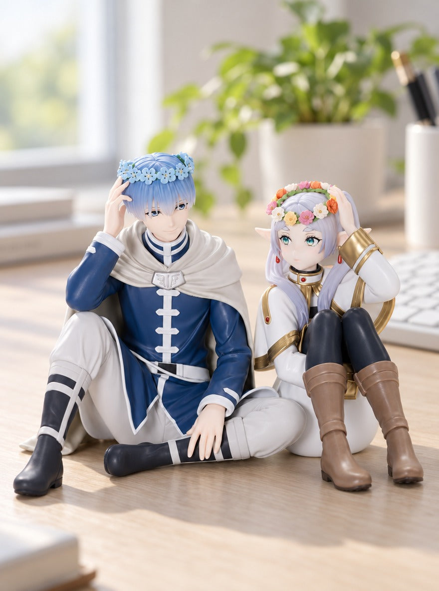 Himmel & Frieren Flower Crown Figure – on a desk | Frieren