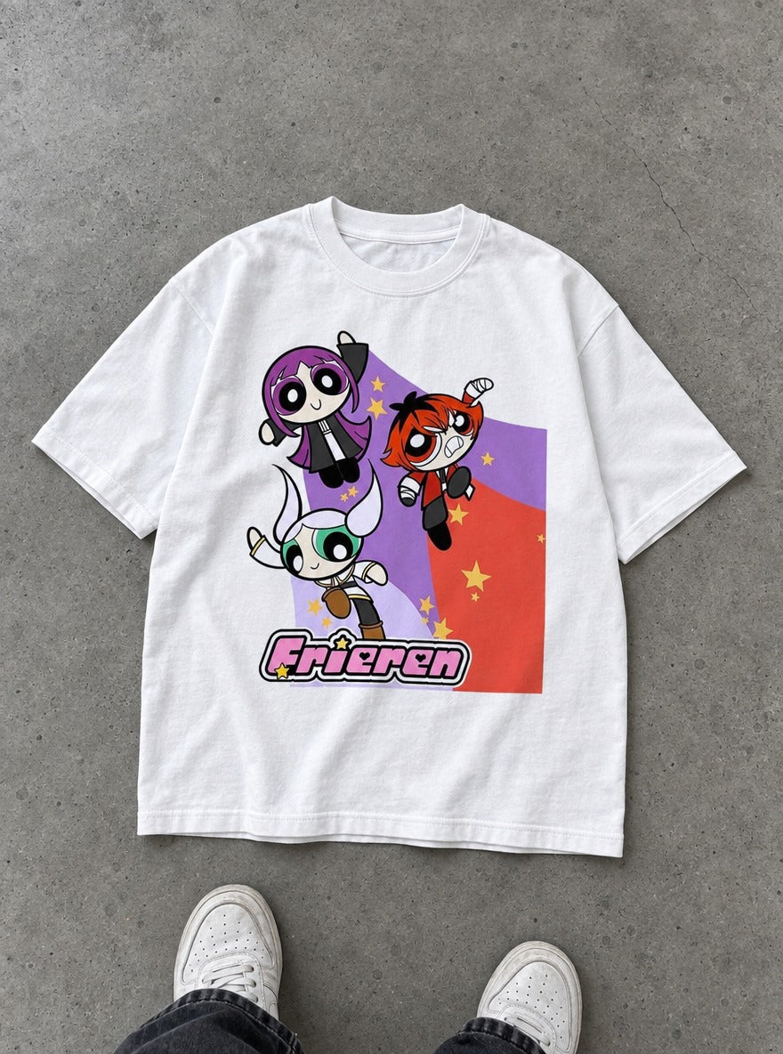 Frieren – White Tee – flat-lay | Meme Tees
