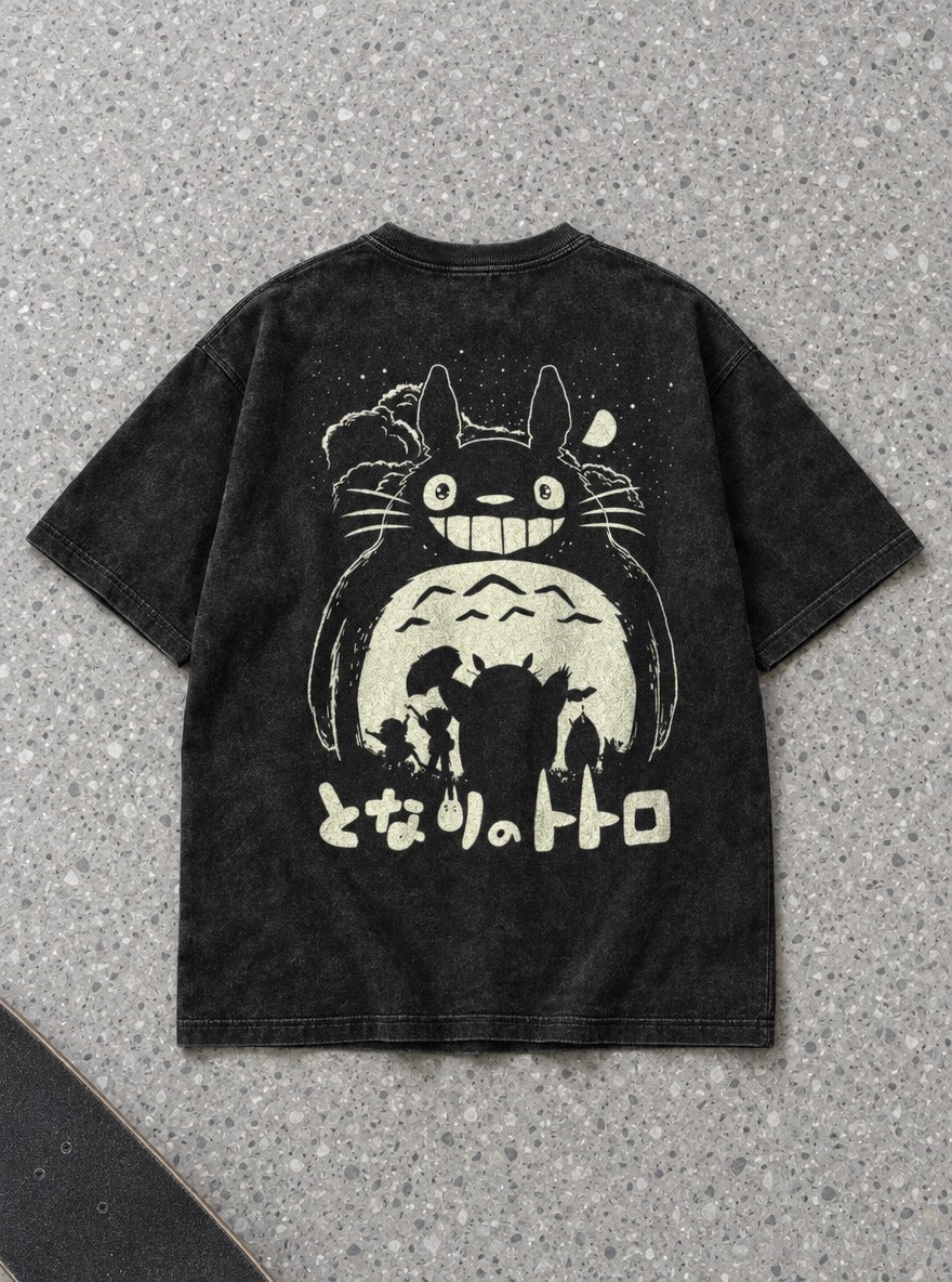 Totoro Moon – T-Shirt – flat-lay | Ghibli