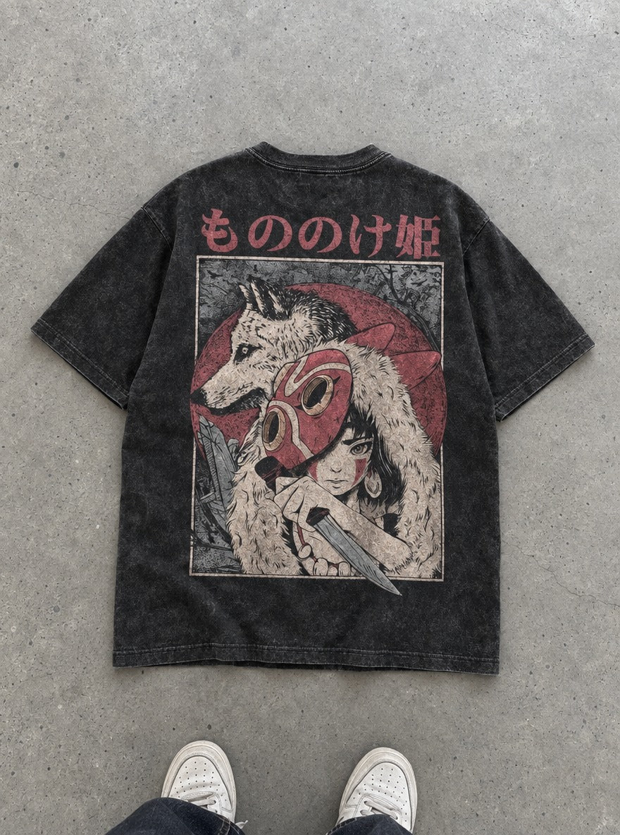 Wolf Princess San – T-Shirt – flat-lay | Ghibli