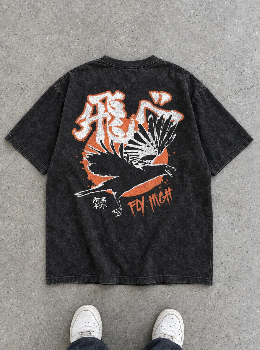 Karasuno Crow – T-Shirt – flat-lay | Haikyuu
