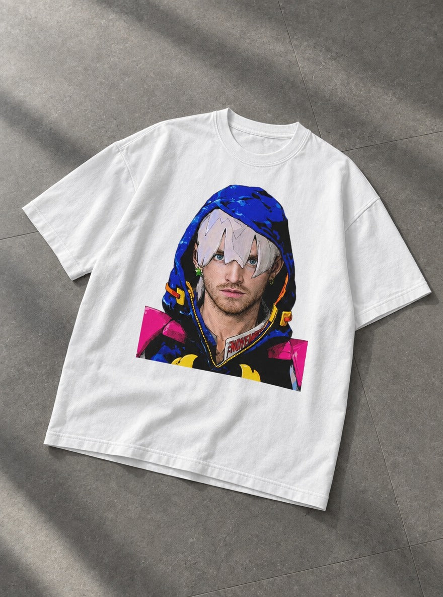 Jodio Pinkman – White Tee – flat-lay | Meme Tees