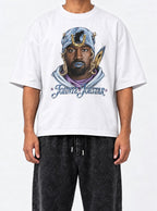 Johnye Joestar – White Tee – model shot | Meme Tees