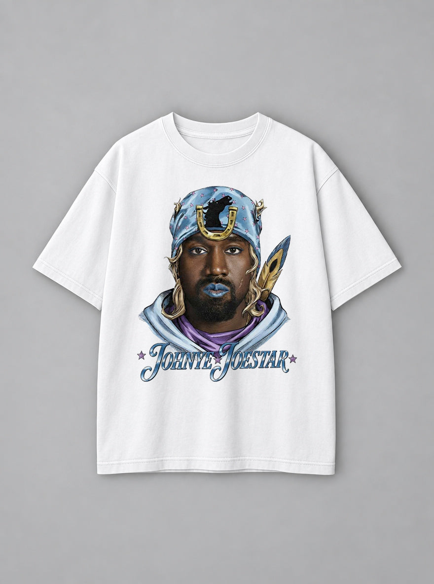 Johnye Joestar – White Tee – mockup | Meme Tees