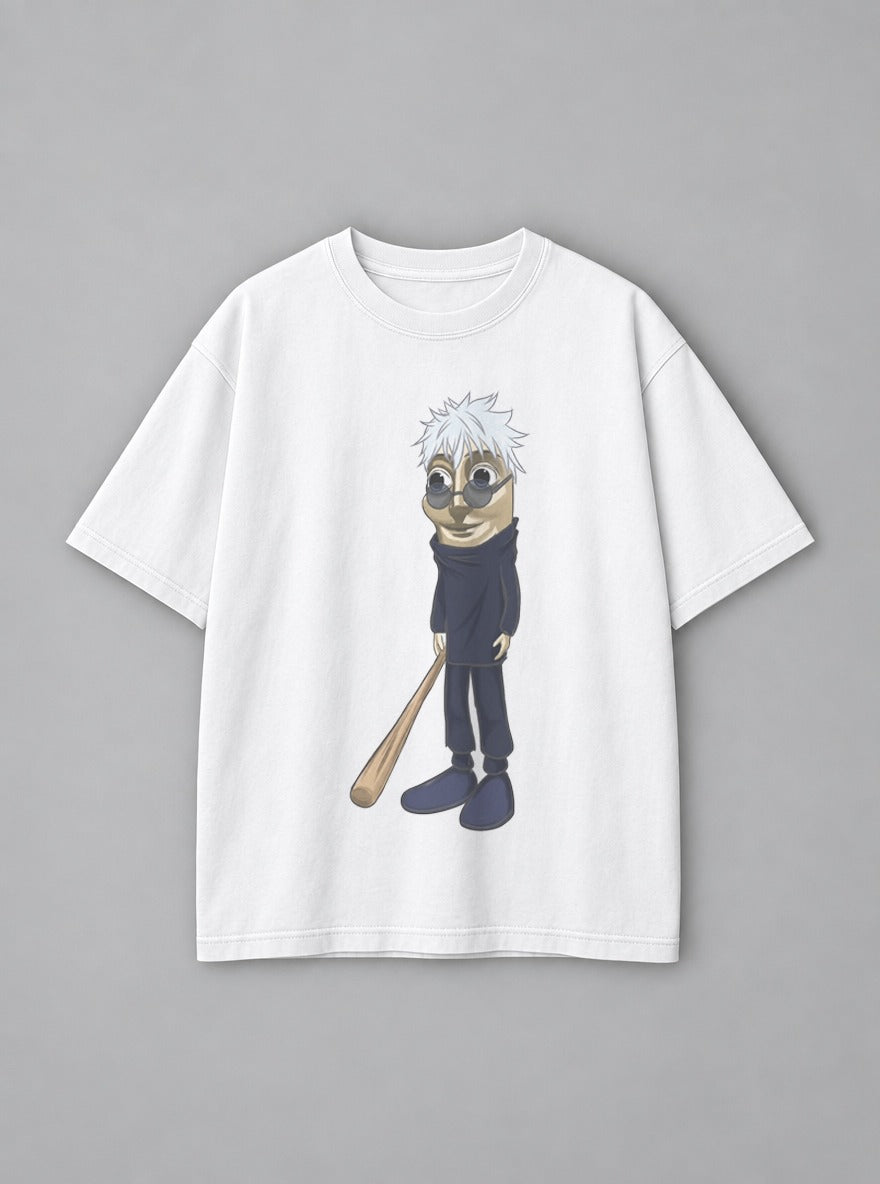 Gojo Puppet – White Tee – mockup | Jujutsu Kaisen