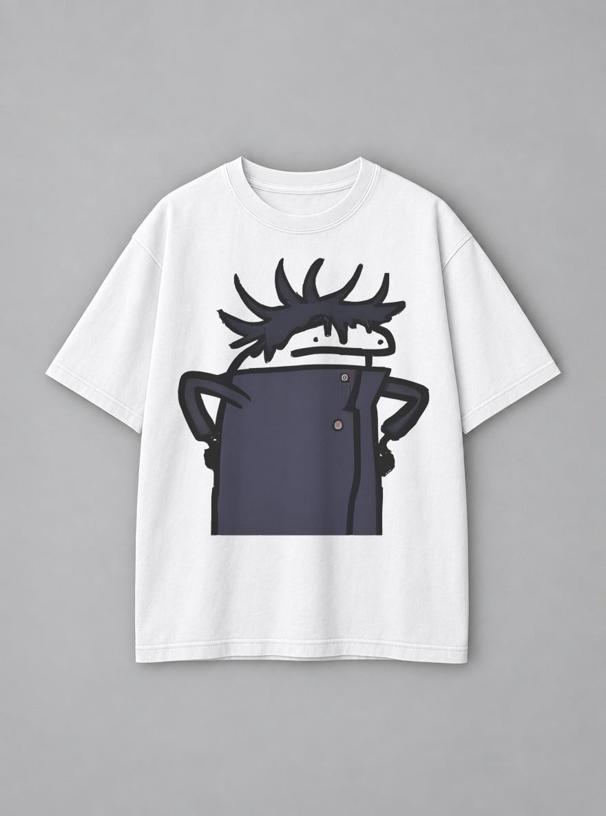 Stick Megumi – White Tee – mockup | Jujutsu Kaisen