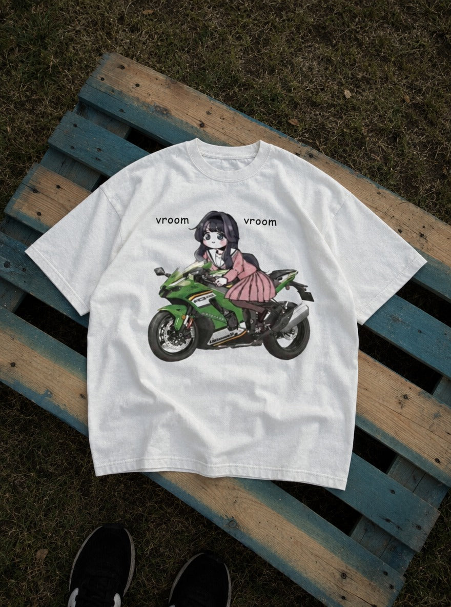 Kawaguri – White Tee – flat-lay | Meme Tees