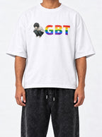 LGBT – White Tee – model shot | Meme Tees