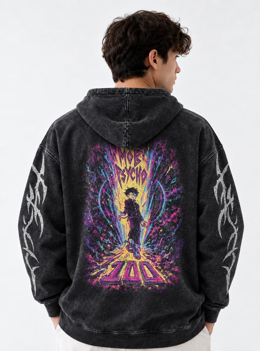 Mob Burst – Hoodie – model shot | Mob Psycho 100