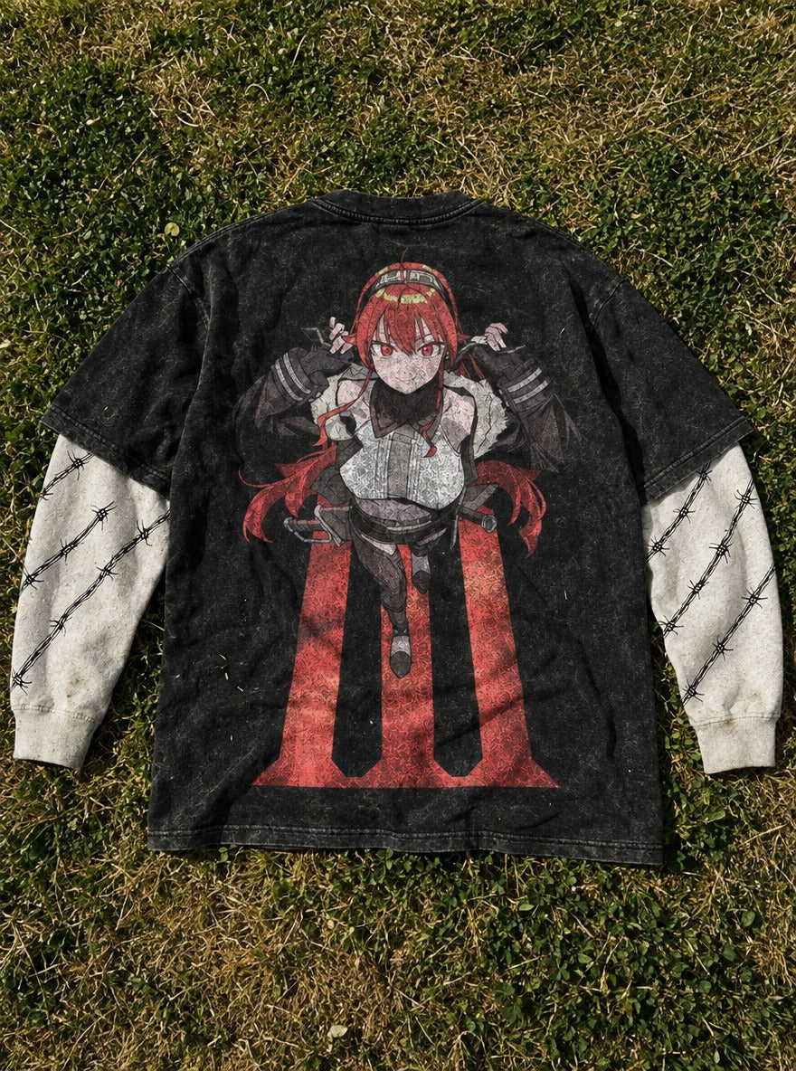 Crimson Stride – Double Sleeves – flat-lay | Mushoku Tensei