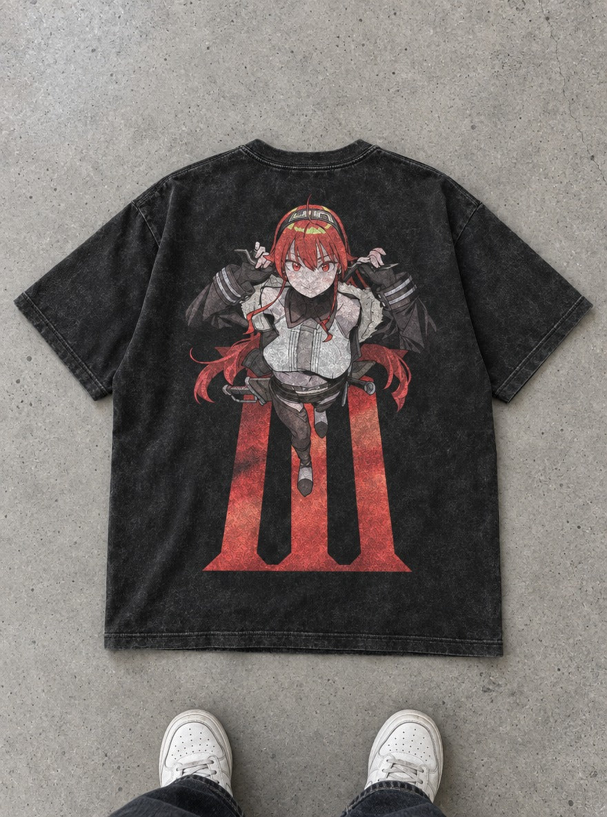 Crimson Stride – T-Shirt – flat-lay | Mushoku Tensei