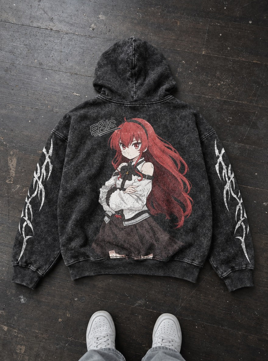Crossed Flame – Hoodie – flat-lay | Mushoku Tensei