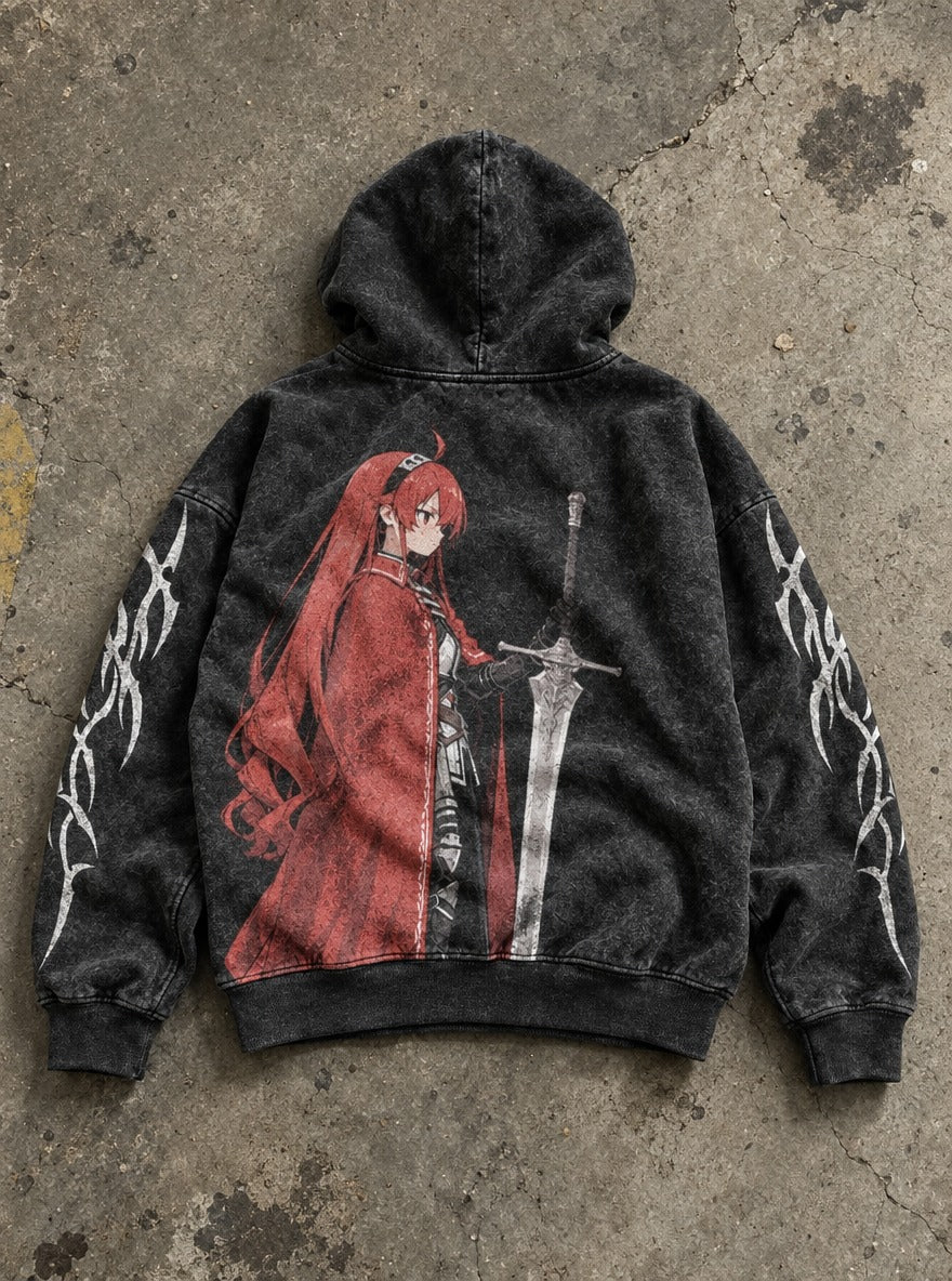 Scarlet Knight – Hoodie – flat-lay | Mushoku Tensei