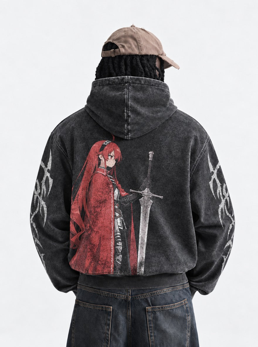 Scarlet Knight – Hoodie – model shot | Mushoku Tensei