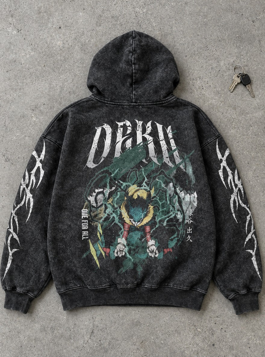 Dark Deku – Hoodie – flat-lay | My Hero Academia