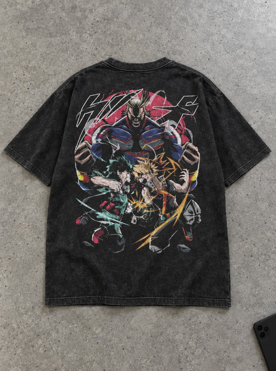 Deku vs Bakugo – T-Shirt – flat-lay | My Hero Academia