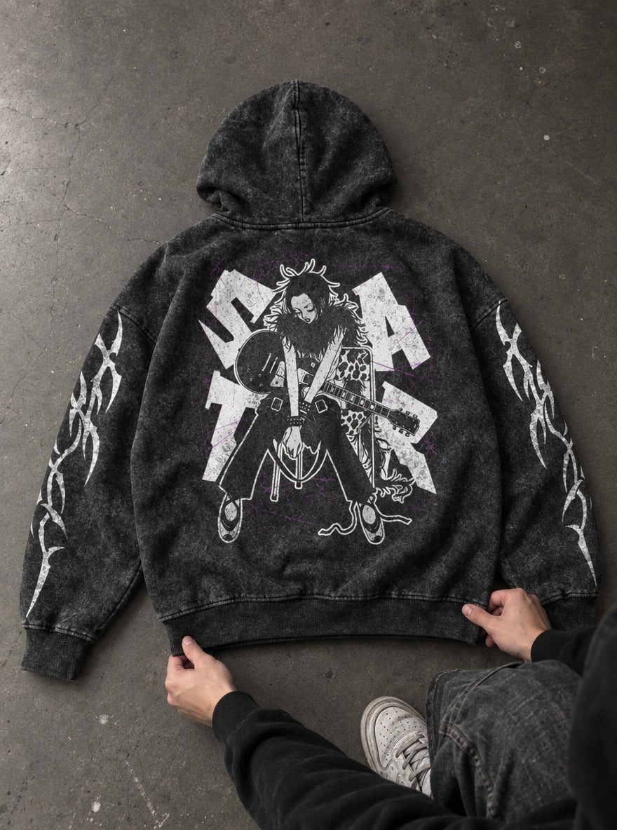Guitar Slouch – Hoodie – flat-lay | Nana