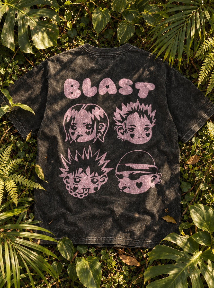 Pink Chibi – T-Shirt – flat-lay | Nana