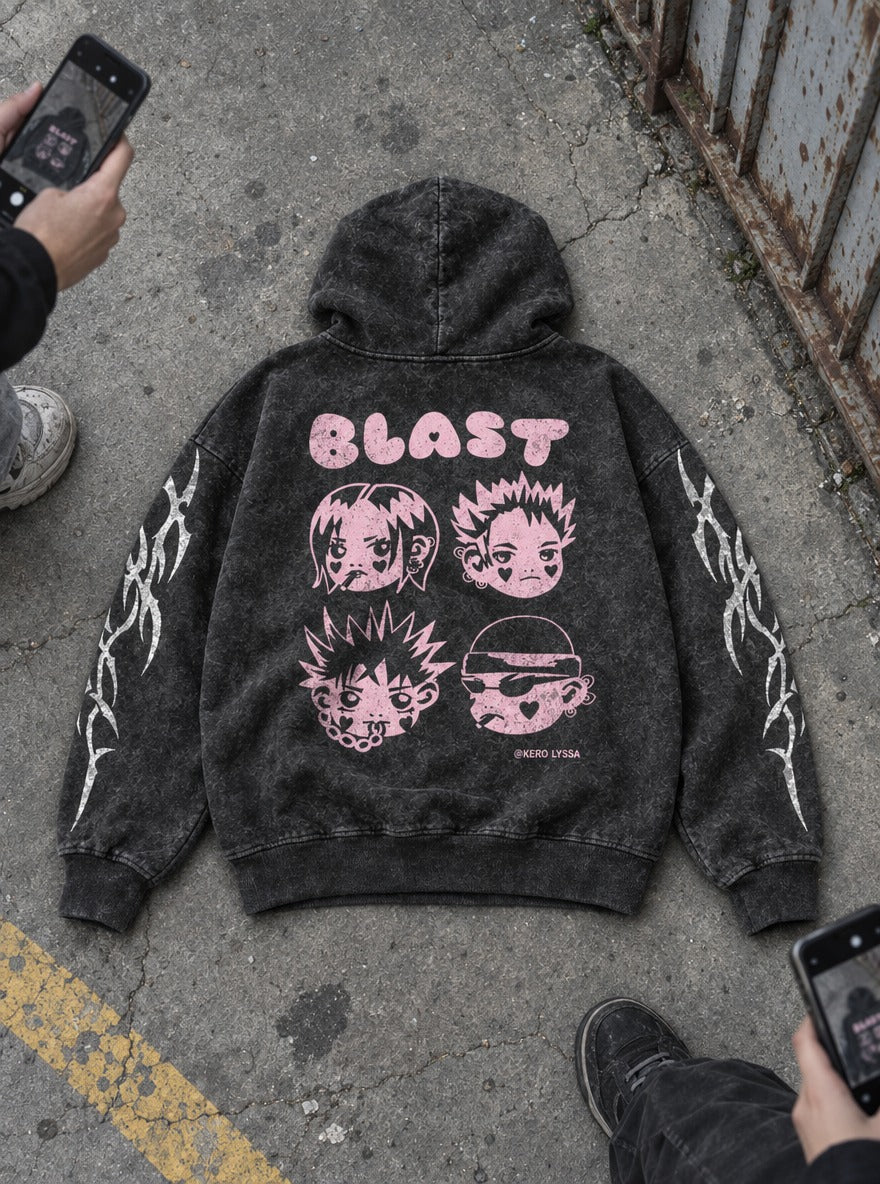 Pink Chibi – Hoodie – flat-lay | Nana