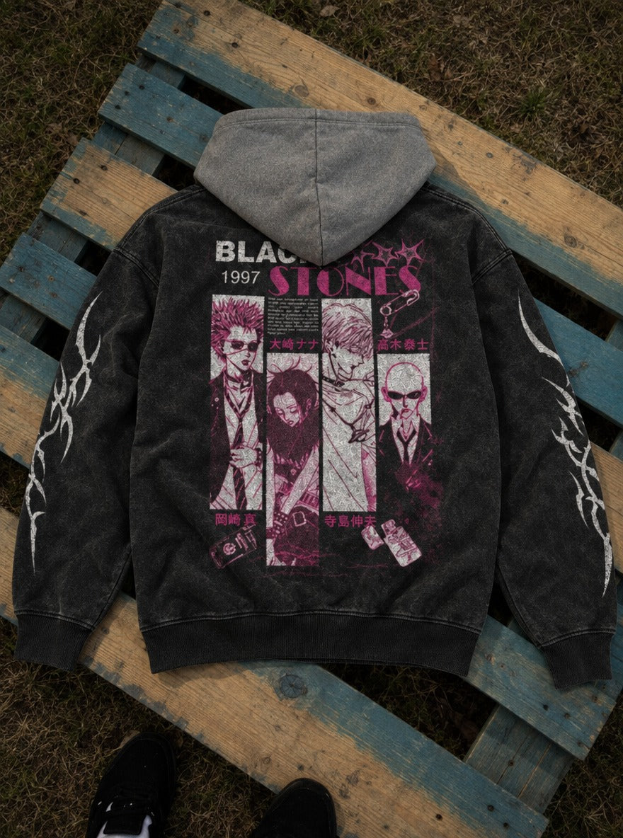 Stone Quartet – Black & Grey Hoodie – flat-lay | Nana
