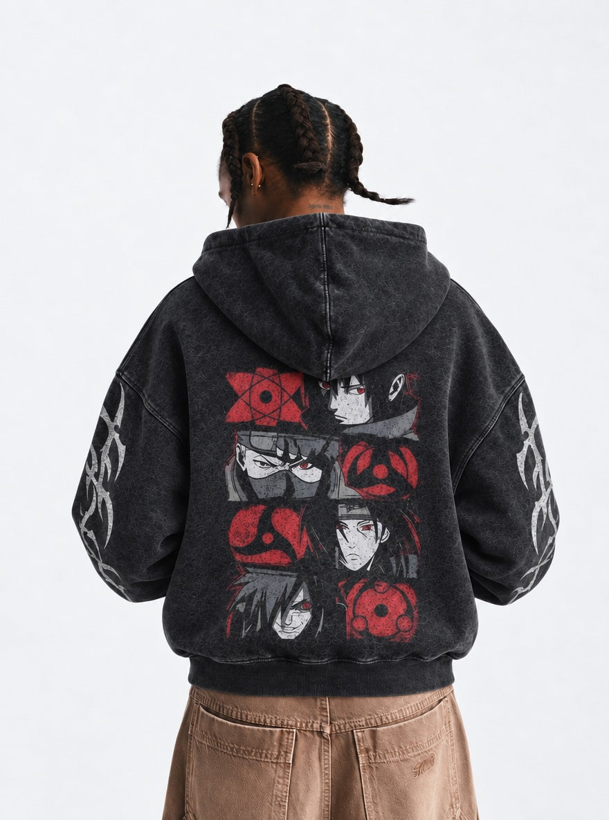 Sharingan Eyes – Hoodie – model shot | Naruto