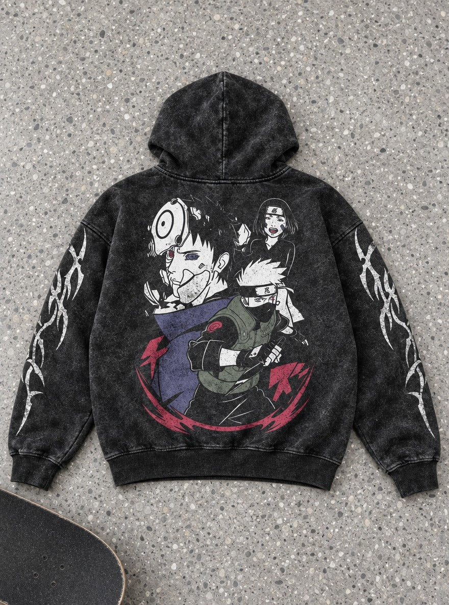 Obito & Kakashi – Hoodie – flat-lay | Naruto