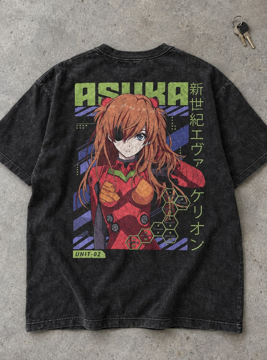 Asuka Eyepatch – T-Shirt – flat-lay | Neon Genesis Evangelion