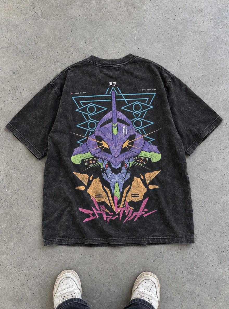 Unit-01 Sigil – T-Shirt – flat-lay | Neon Genesis Evangelion