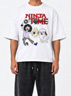Ninja Time – White Tee – model shot | Meme Tees