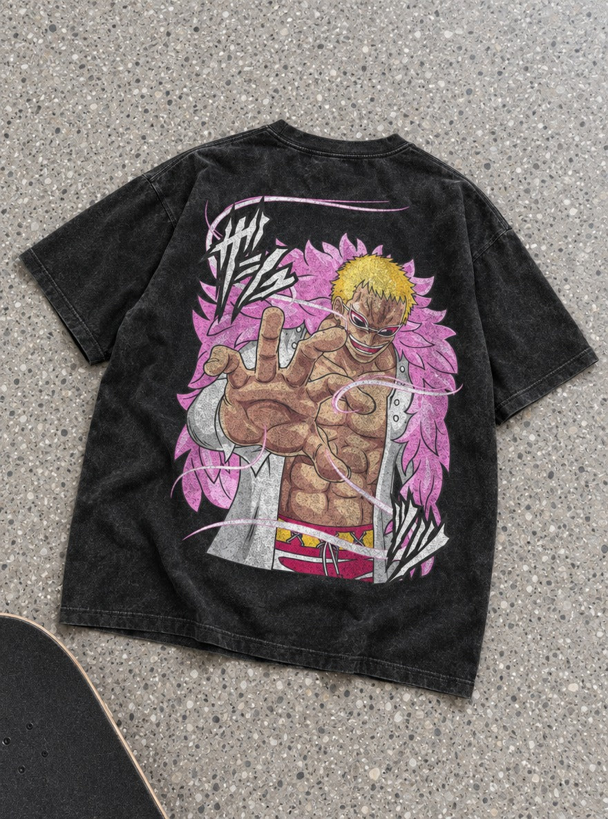 Doflamingo Strings – T-Shirt – flat-lay | One Piece