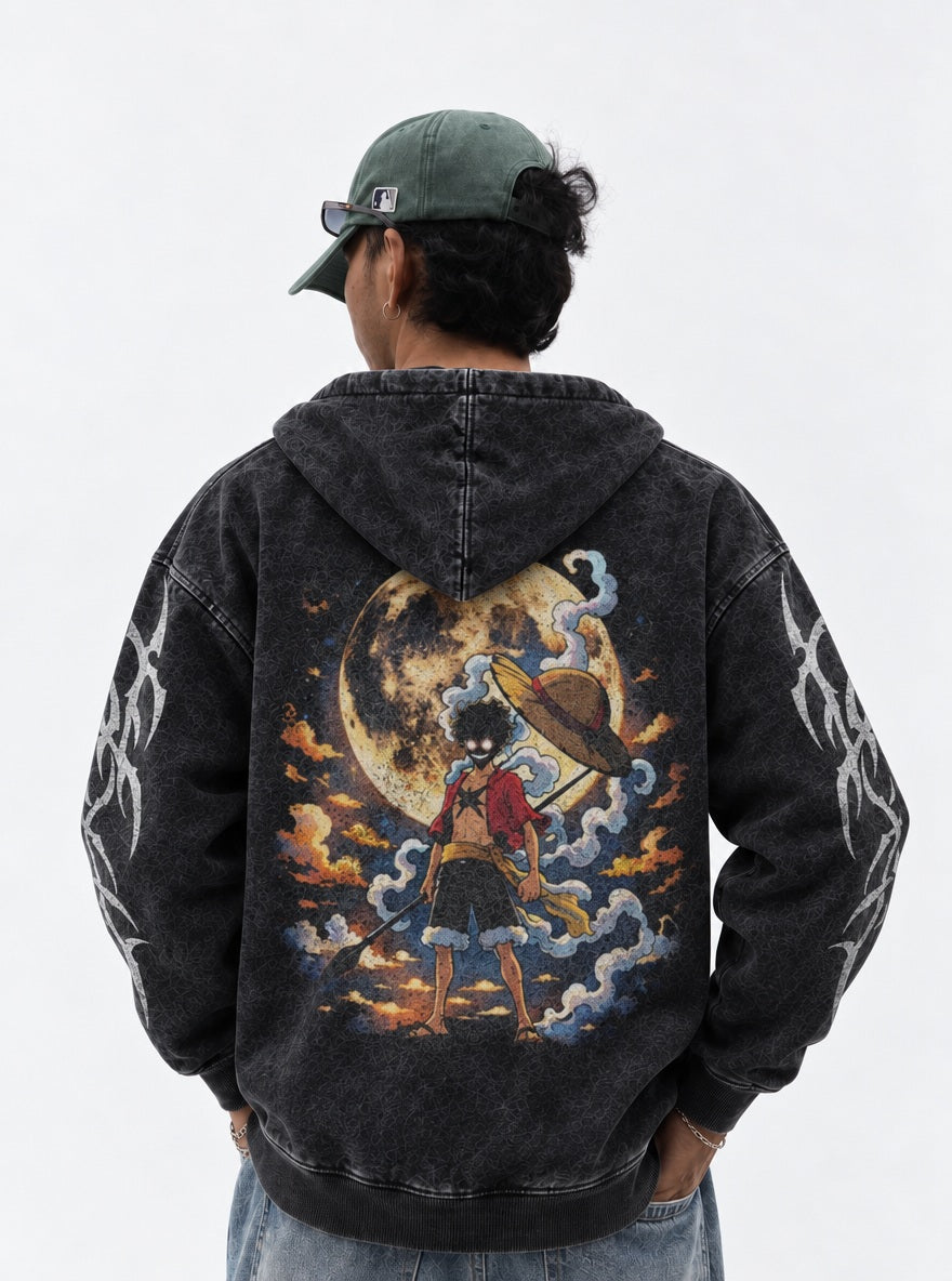 Luffy Full Moon – Hoodie – model shot | One Piece