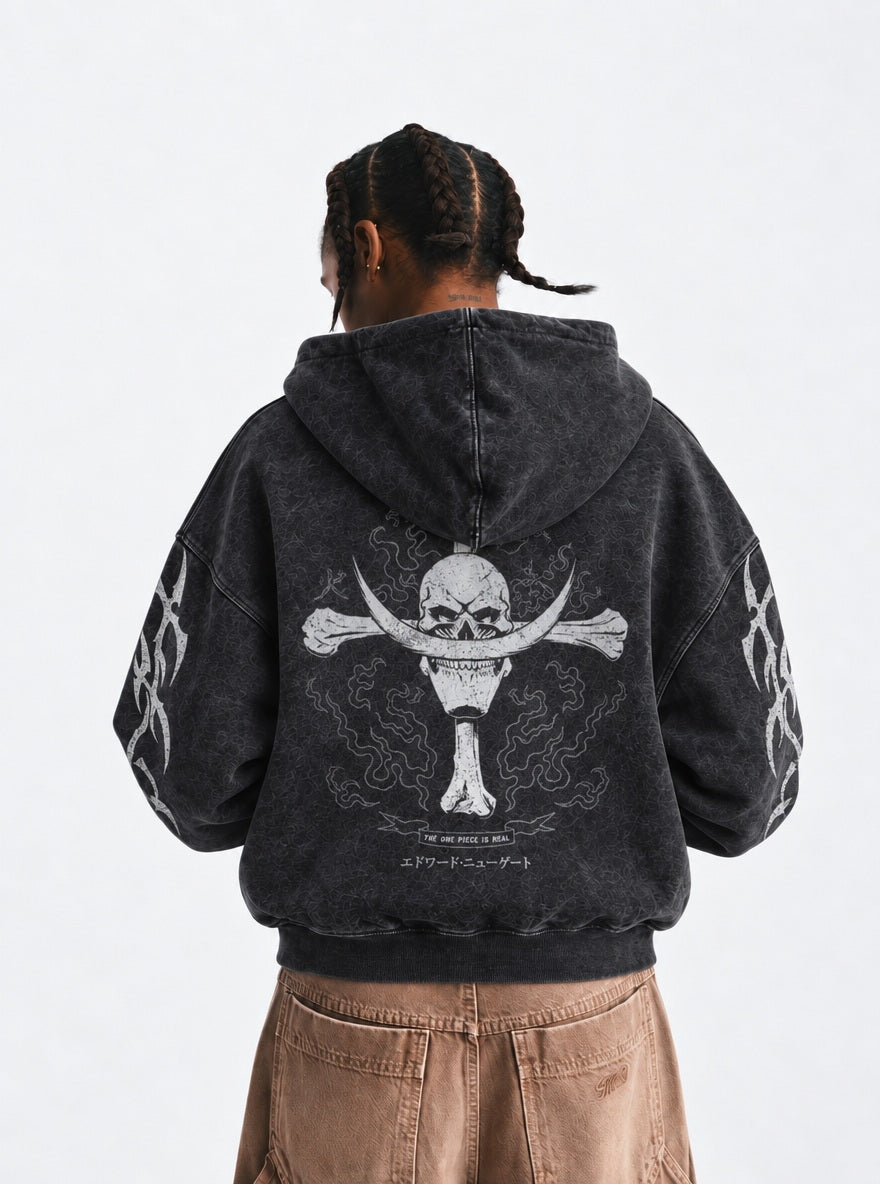 Whitebeard Skull – Hoodie – model shot | One Piece