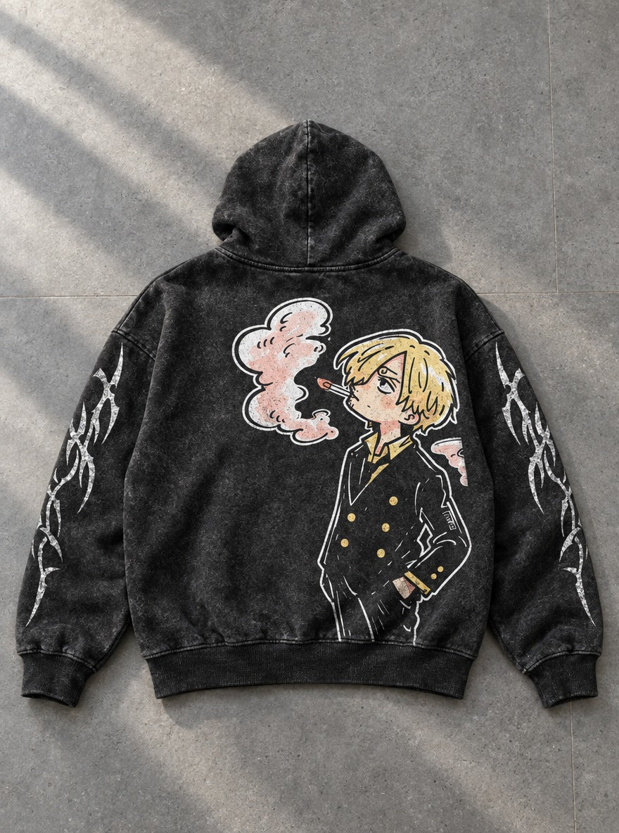 Sanji Smoke – Hoodie – flat-lay | One Piece