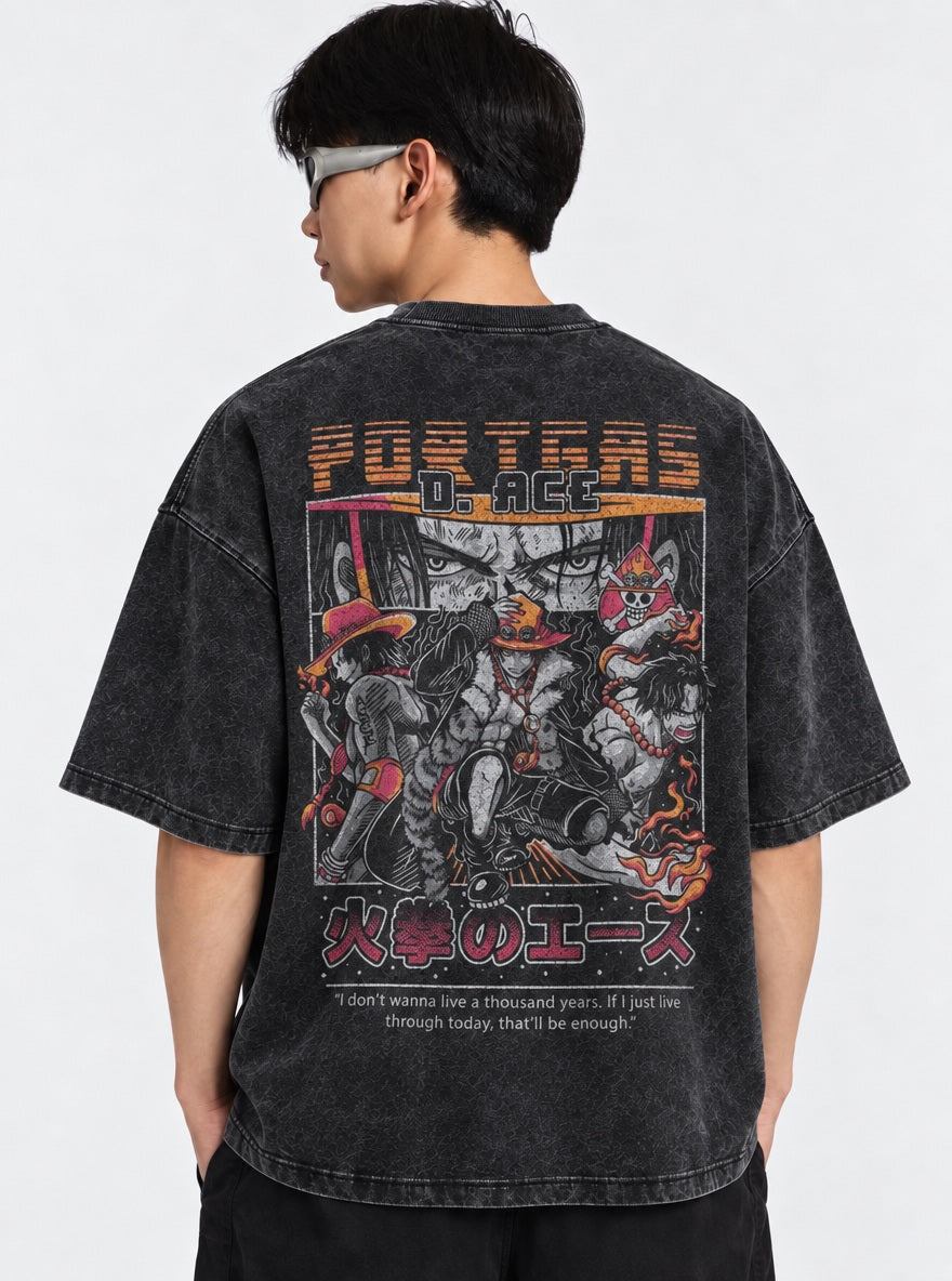 Fire Fist Ace – T-Shirt – model shot | One Piece