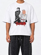 Peter Griffith – White Tee – model shot | Meme Tees