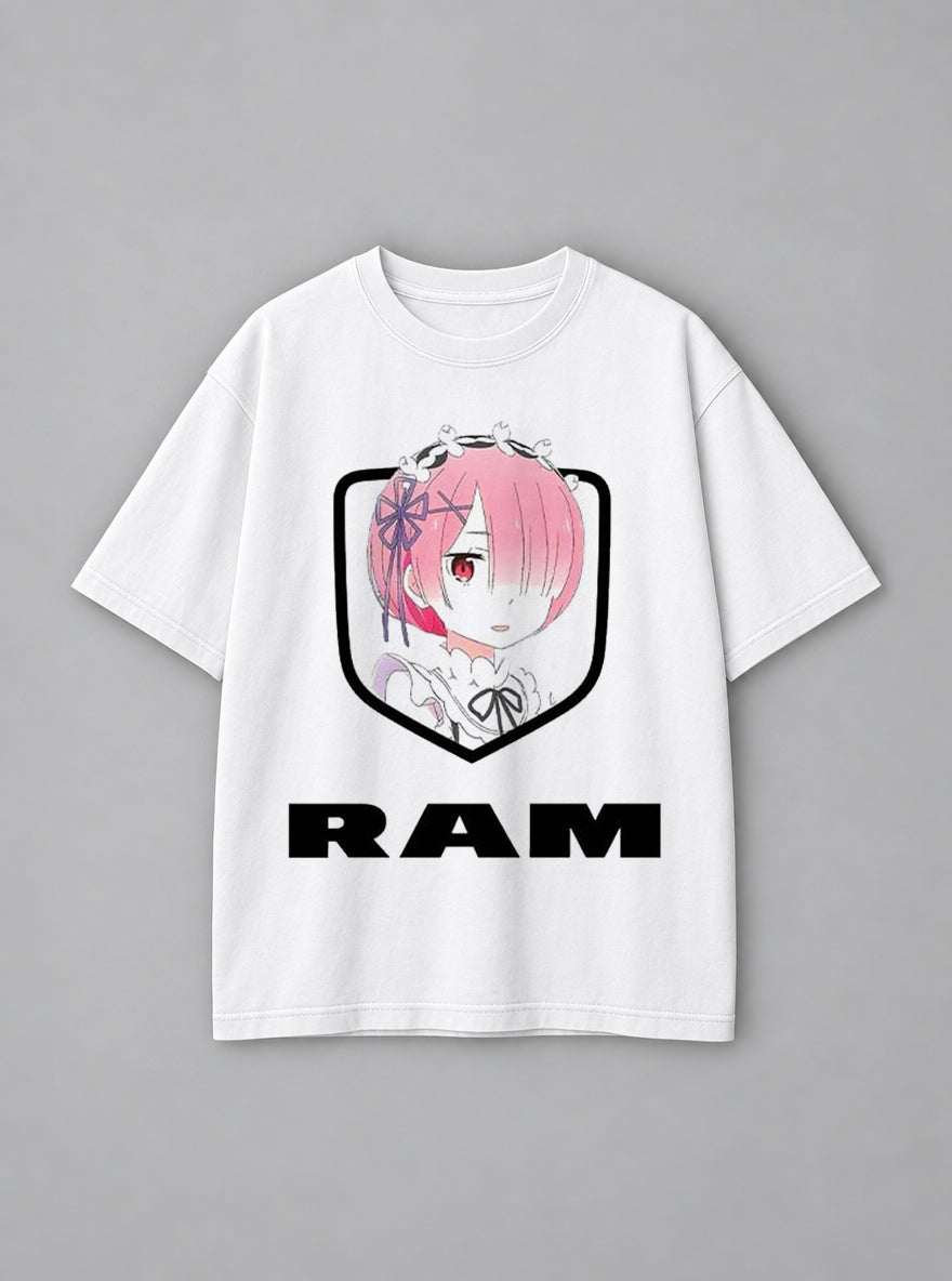 Ram – White Tee – mockup | Meme Tees
