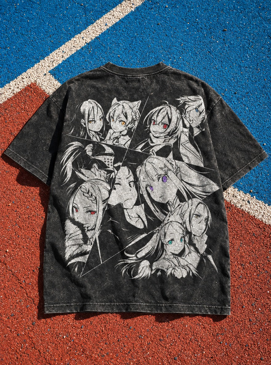 Angular Cast – T-Shirt – flat-lay | Re Zero