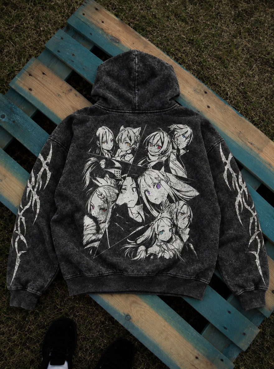 Angular Cast – Hoodie – flat-lay | Re Zero