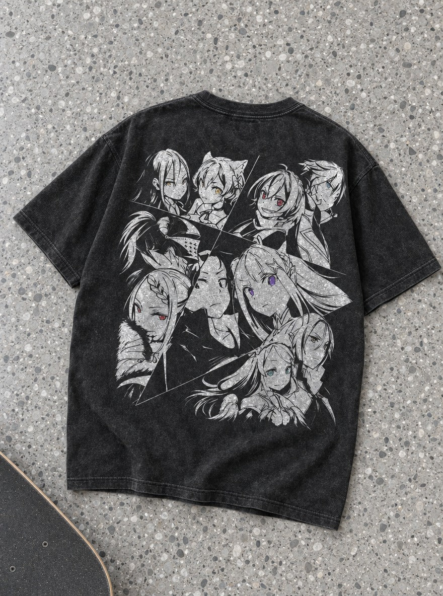 Angular Cast – T-Shirt – flat-lay | Re Zero