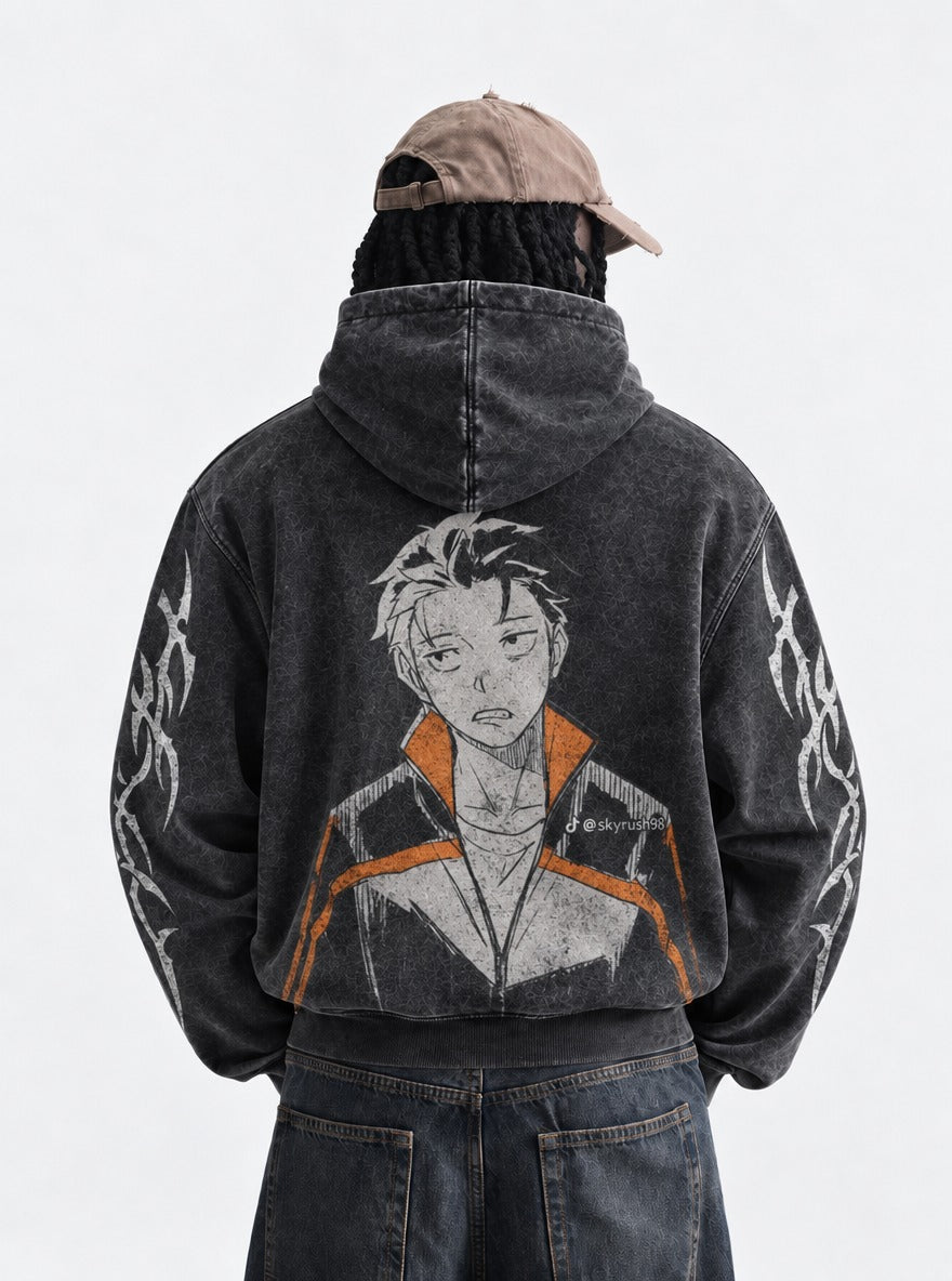 Orange Stripe – Hoodie – model shot | Re Zero