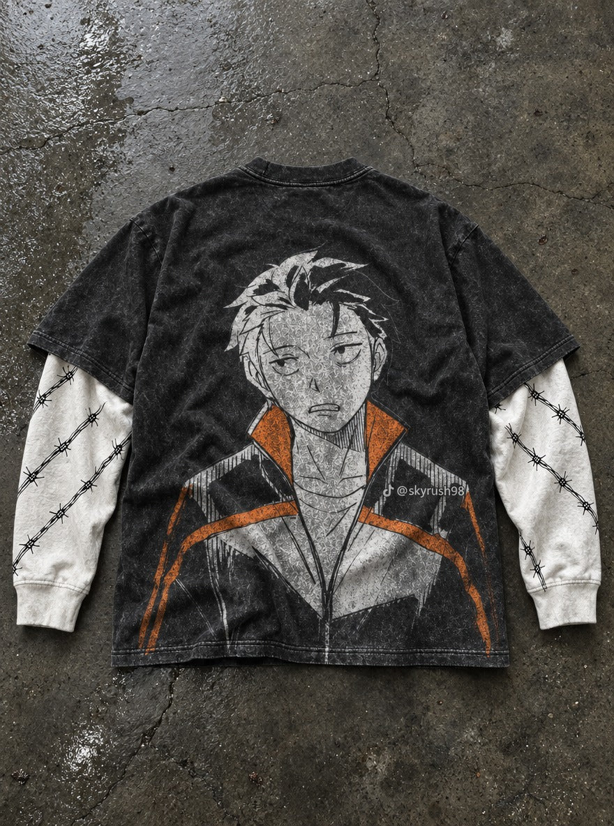 Orange Stripe – Double Sleeves – flat-lay | Re Zero
