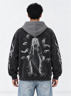 Outstretched Hands – Black & Grey Hoodie – model shot | Re Zero